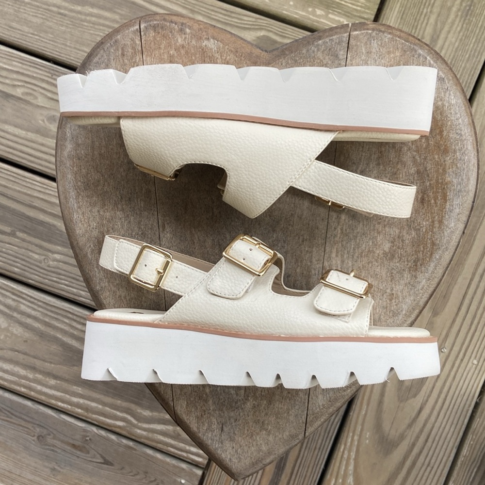 Anthropologie BC Footwear It's Happening Vegan Leather Sandal Women's Size 7.5 - Picture 11 of 14
